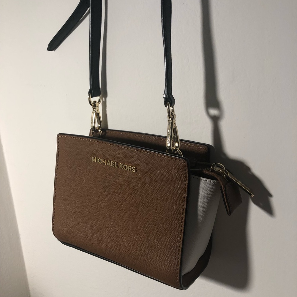 MICHAEL KORS brown color-block mini bag